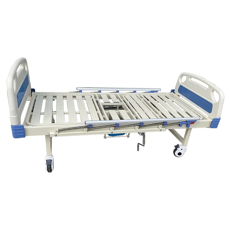 2 Function Manual Hospital Bed with Toilet Elderly Patient Care