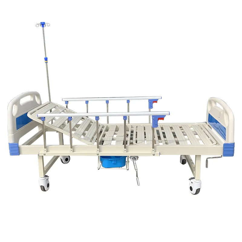 2 Function Manual Hospital Bed with Toilet Elderly Patient Care