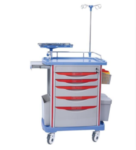 Crash Cart Emergency Trolley with Wheel