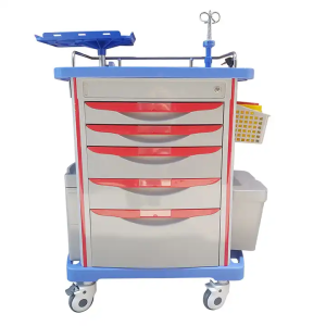 Crash Cart Emergency Trolley with Wheel