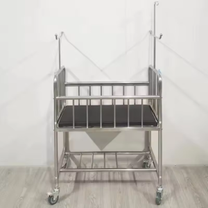 Hospital Baby Crib Movable Infant Bed with Silent Wheels