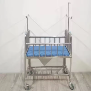 Hospital Baby Crib Movable Infant Bed with Silent Wheels